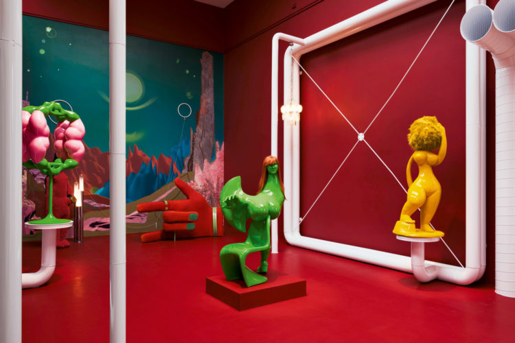 Jakob Lena Knebl und Ashley Hans Scheirl, Invitation of the Soft Machine and Her Angry Body Parts, Installationsansicht, Foto: Georg Petermichl